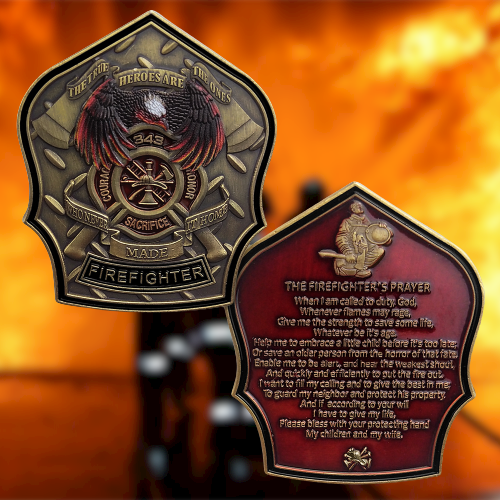 Firefighter Prayer 911 Fallen Hero Challenge Coin mysite