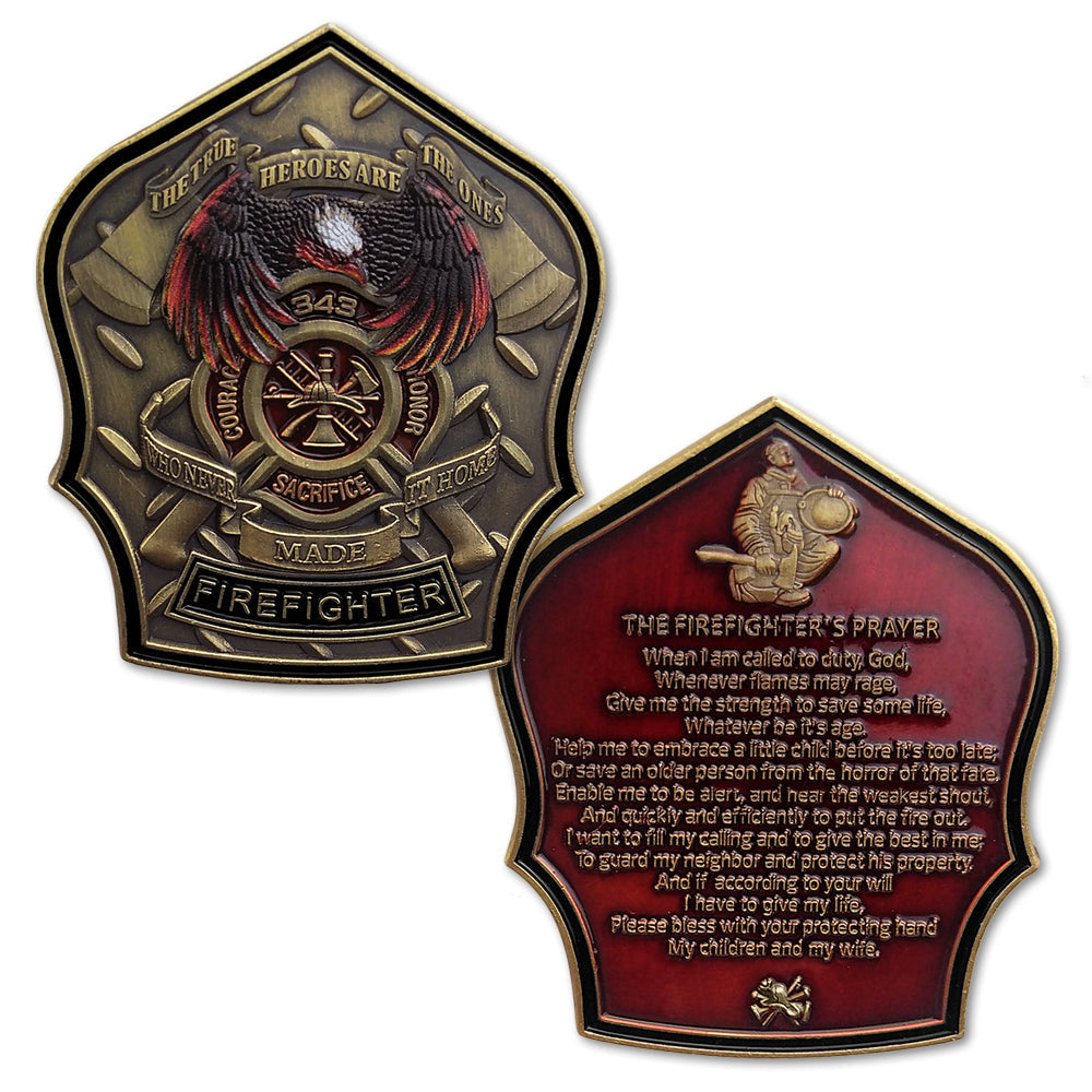 Firefighter Prayer 911 Fallen Hero Challenge Coin mysite
