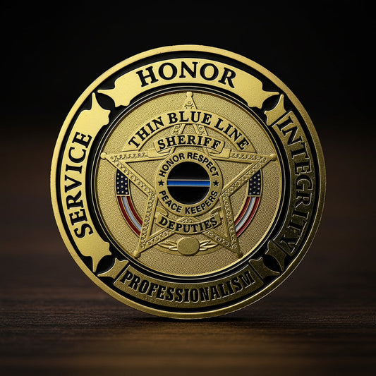 Law Enforcement Oath of Honor Blue Line Police Challenge Coin mysite