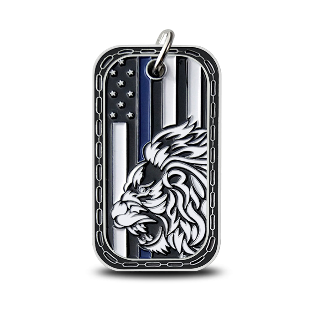 LEO Challenge Coin A Thin Blue Line Dog Tag Police Lion Featured Collectible mysite