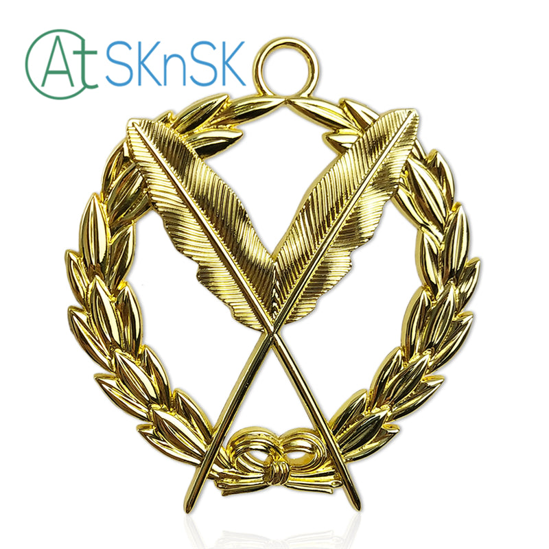 Masonic Secretary Gold Jewel Pendant the Feather Quill mysite