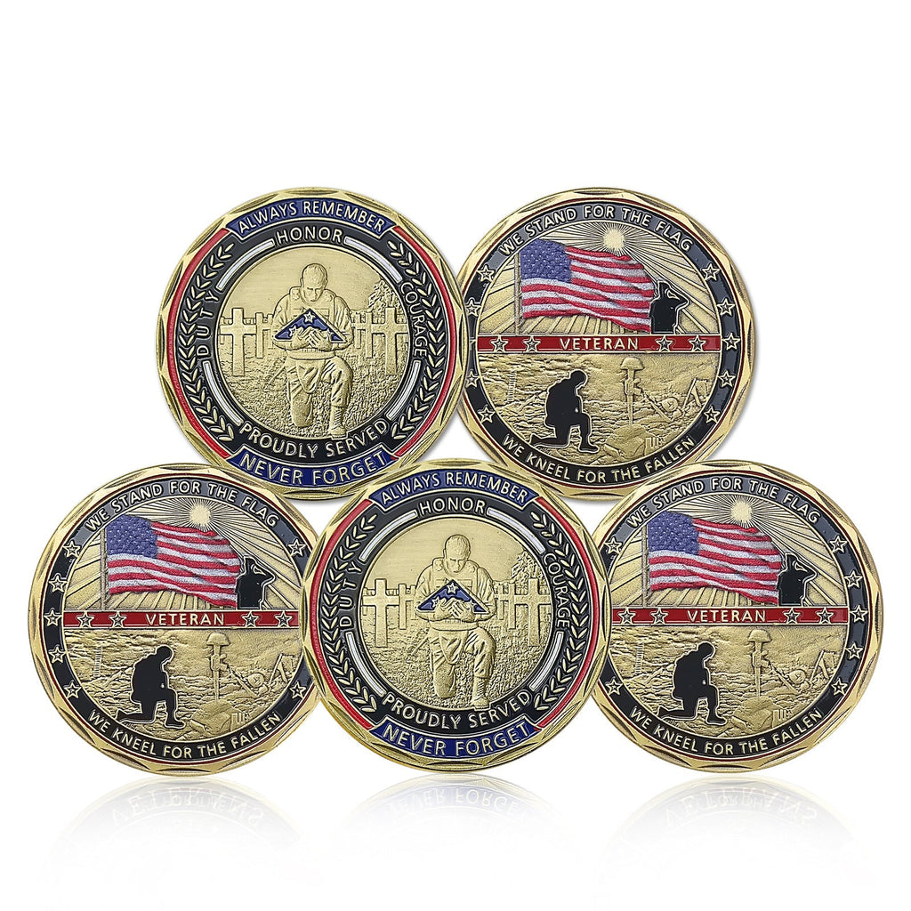 5 Pcs Veterans Military Challenge Coin Retirement Gift Coin Set mysite