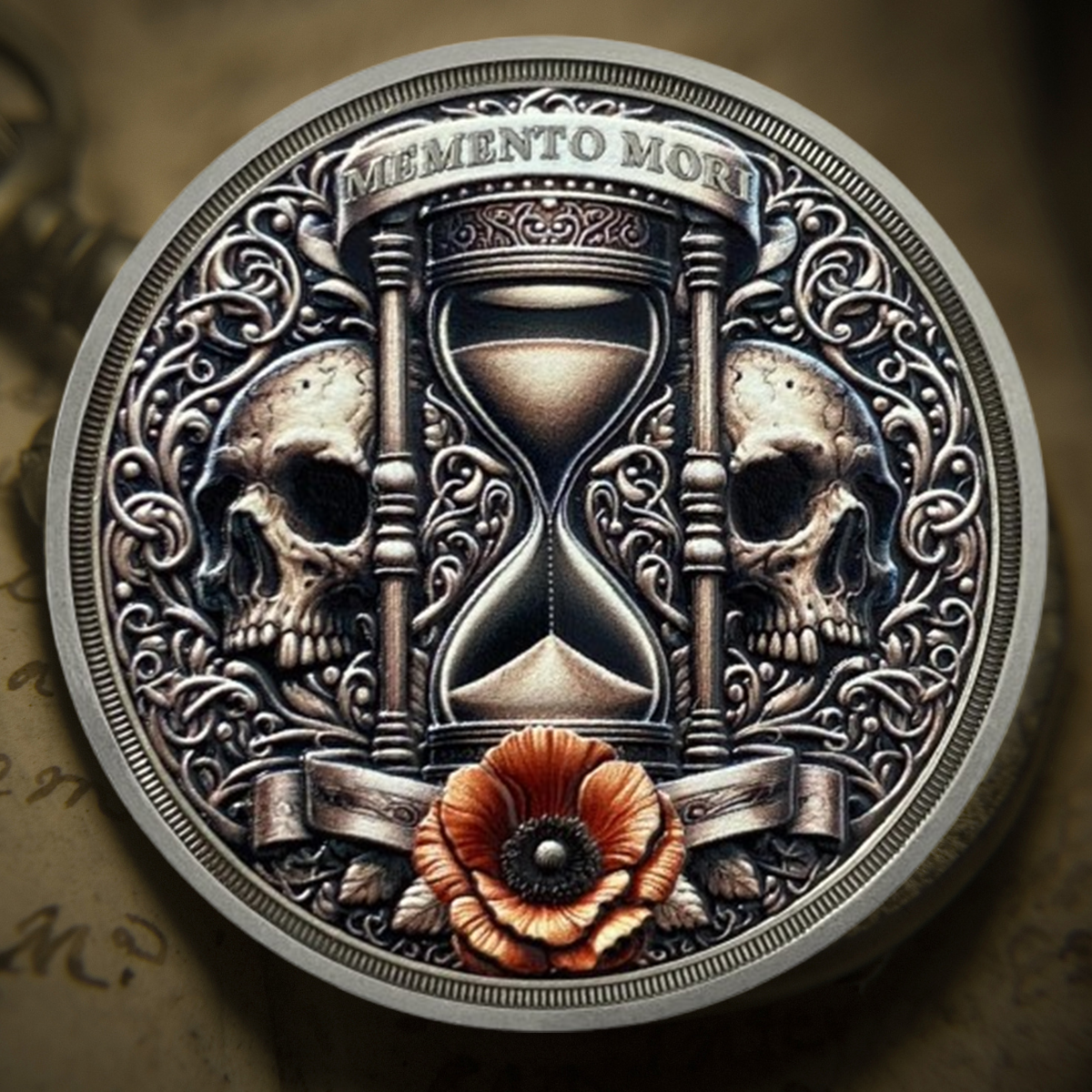Hourglass Memento Mori Novelty Tree of Life Stoic Challenge Coin mysite