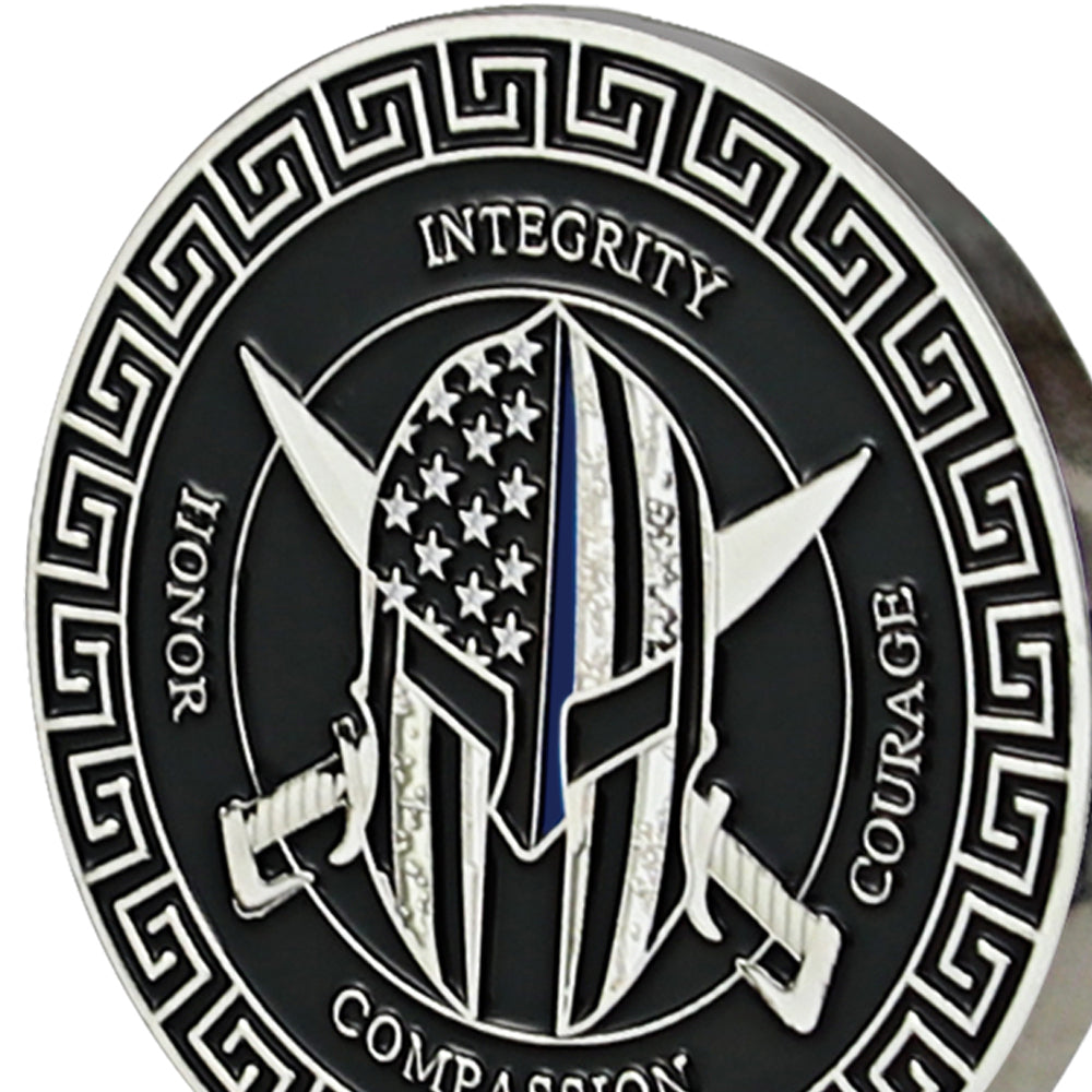 Thin Blue Police Line Challenge Coin Crusader Warrior Blessd Law Enforcement Gift Coin mysite