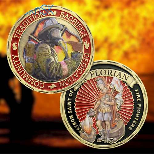 US Firefighter Motto St Florian Challenge Coin mysite
