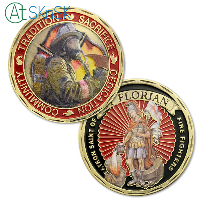 US Firefighter Motto St Florian Challenge Coin mysite