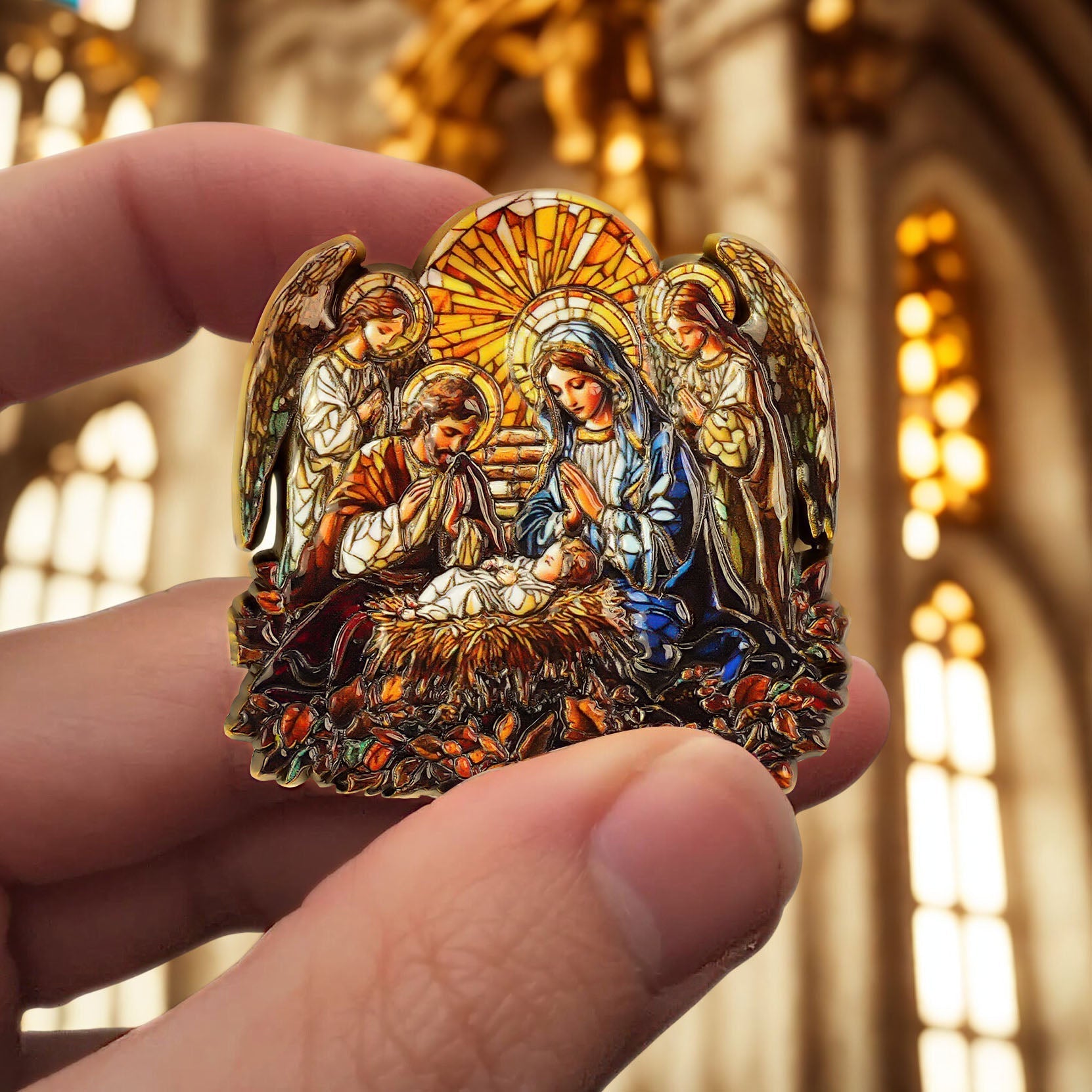 Nativity Scene Religious Coin: Gift & Inspire mysite