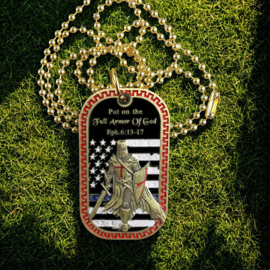 Put on The Whole Armor of God Dog Tag Pendant Necklace mysite