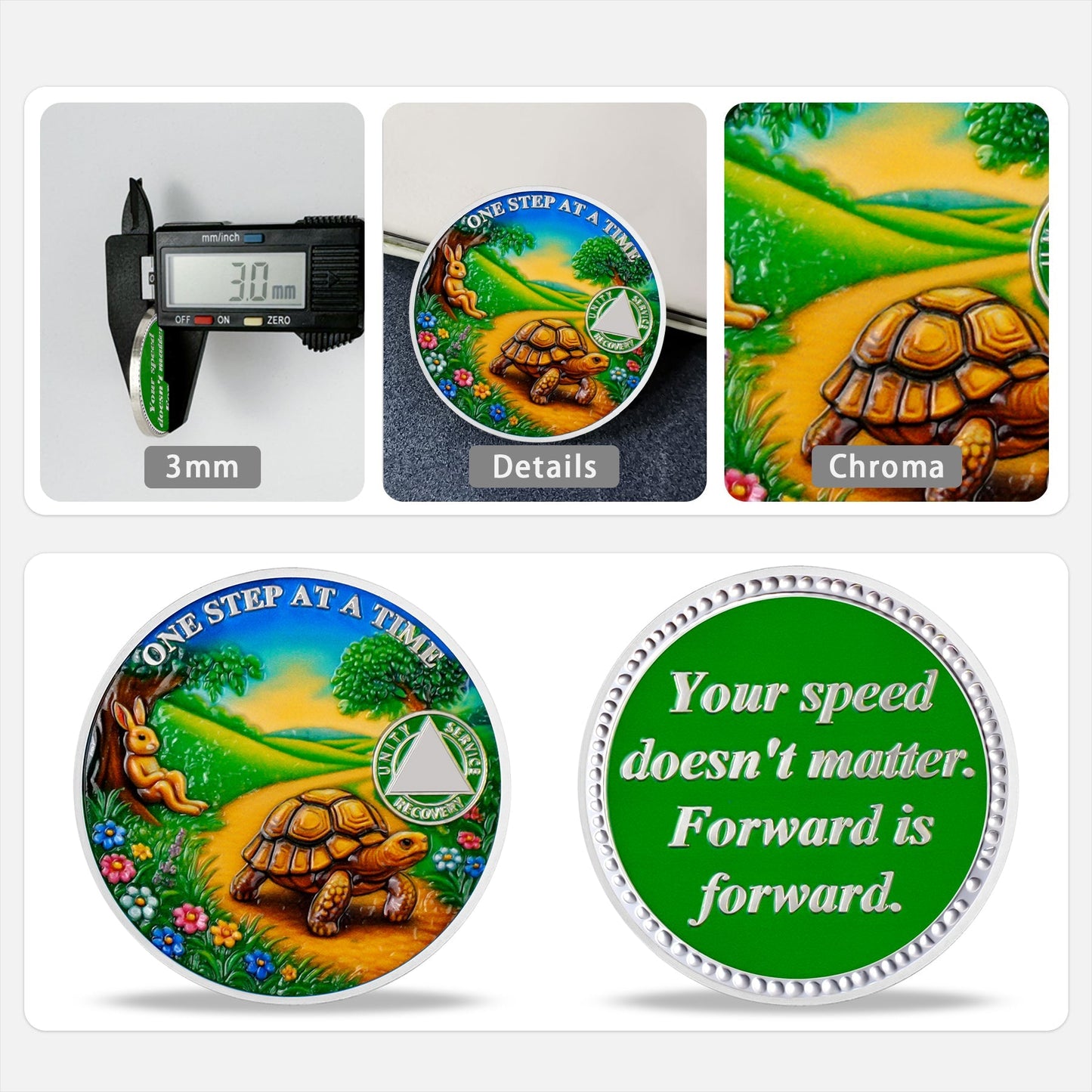 Personalized Slow and Steady Sobriety Coin mysite