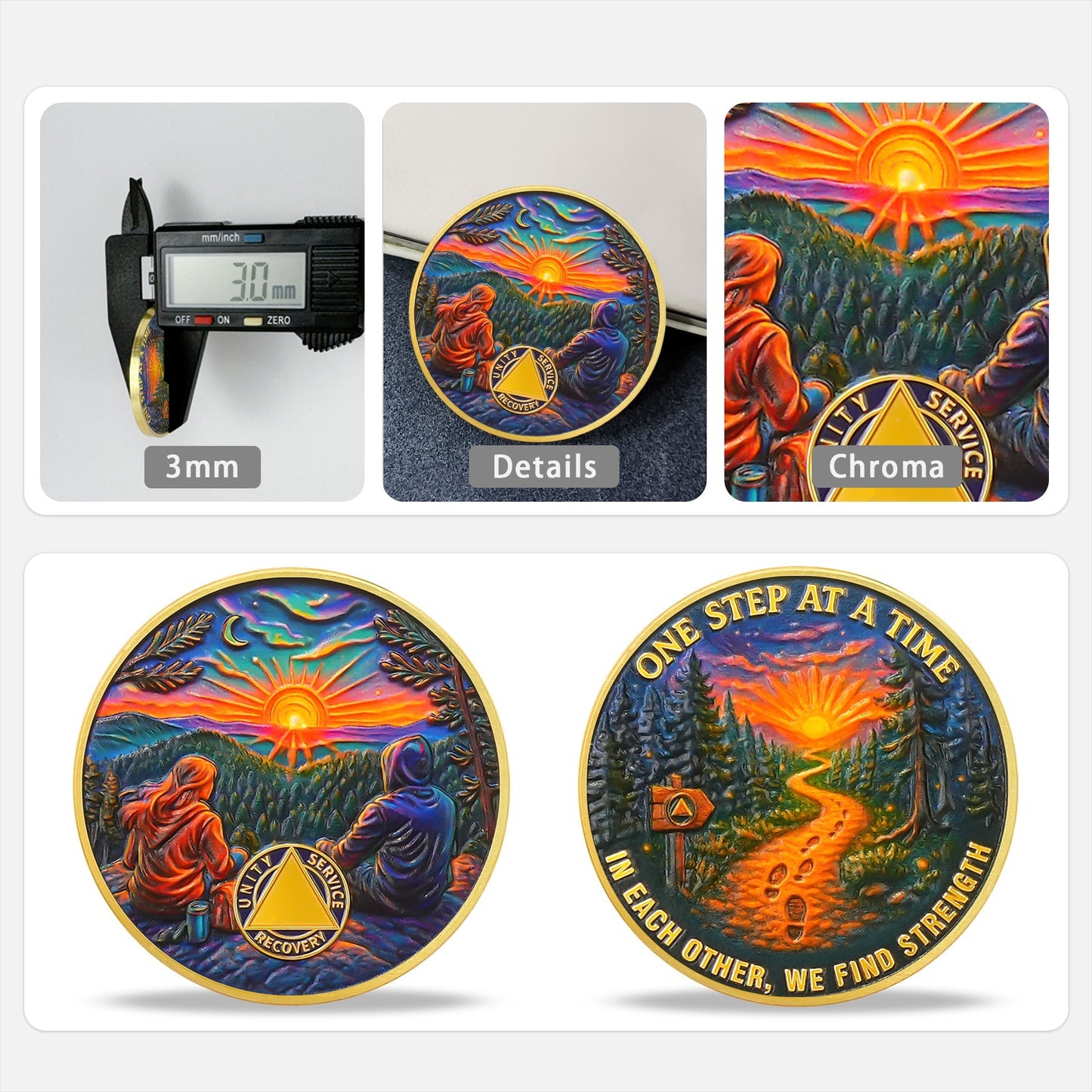 Personalized Step by Step Forest Sobriety Coin mysite