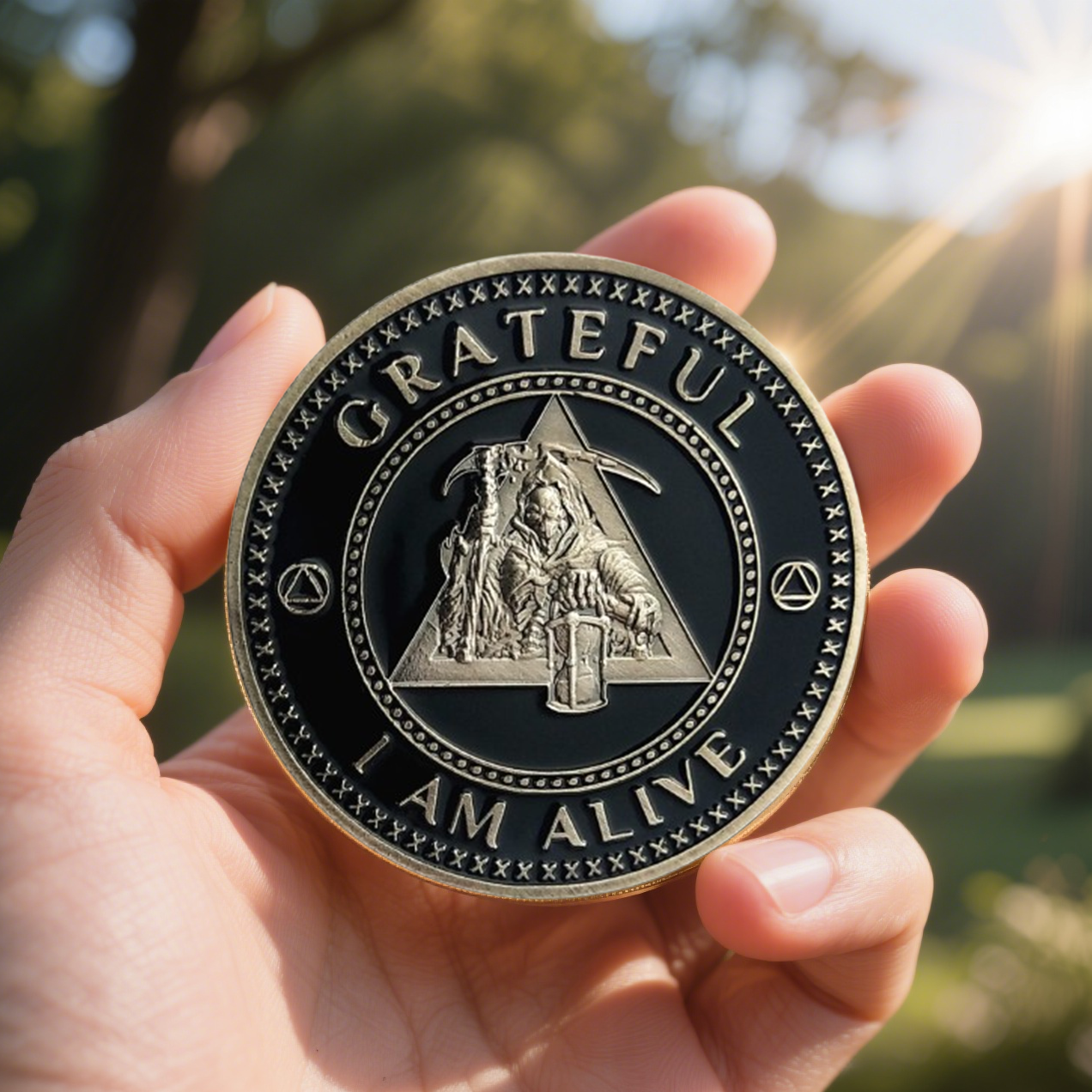 AA Medallion Recovery Grateful I Am Alive Sobriety Coin mysite