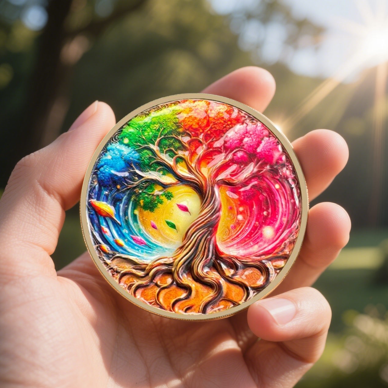 Four Colors Tree Sobriety Coin mysite