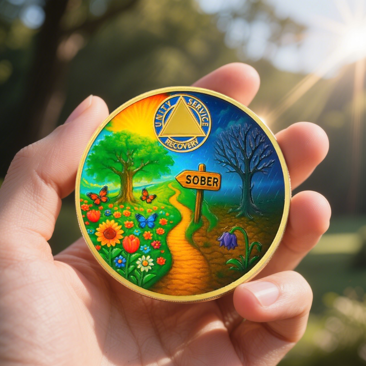 Personalized Sober Path Inspirational Sobriety Coin mysite