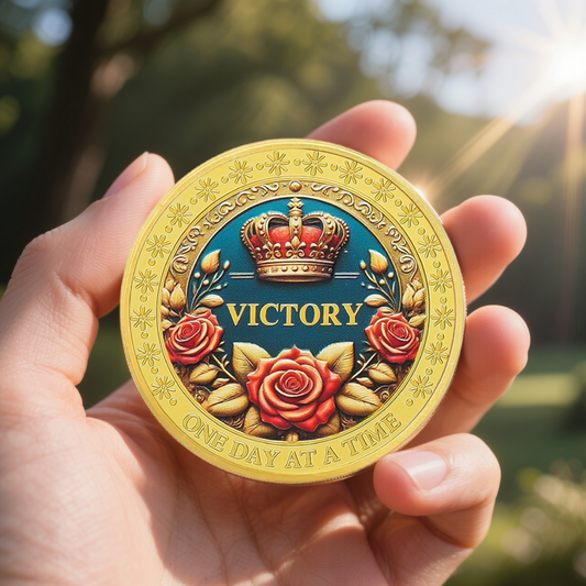 One Day at a Time Affirmation Sobriety Coin mysite