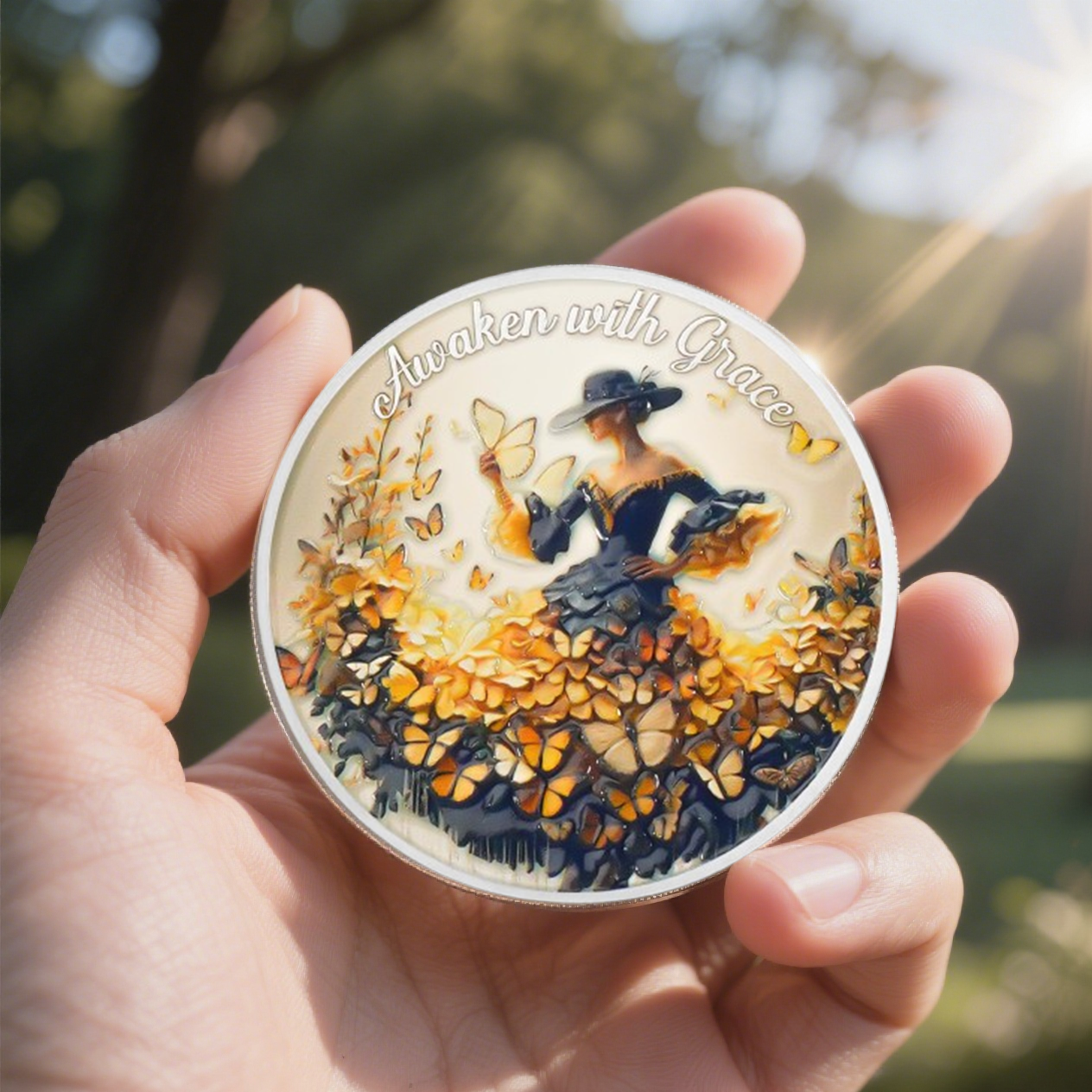 Fall Leaves & Serenity Girl Autumn Sobriety Coin mysite