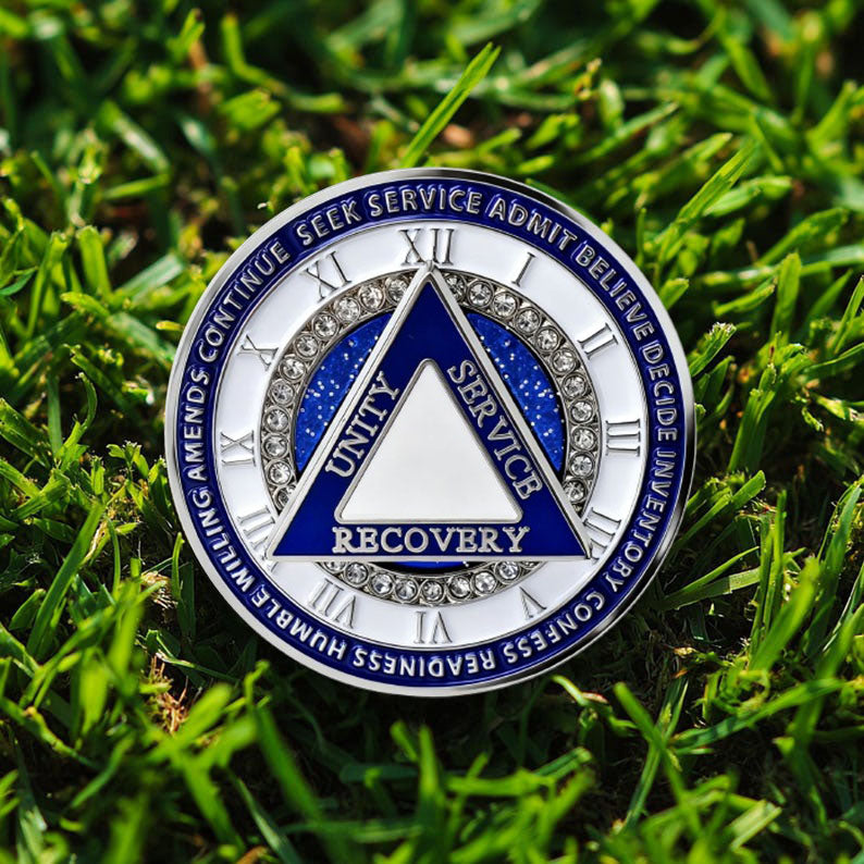 Personalized Rotating Triangle 12 Steps Sobriety Milestone Coin mysite