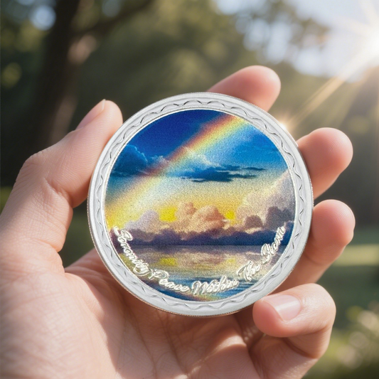 Rainbow Ocean Sobriety Coin with Inspirational Quote mysite