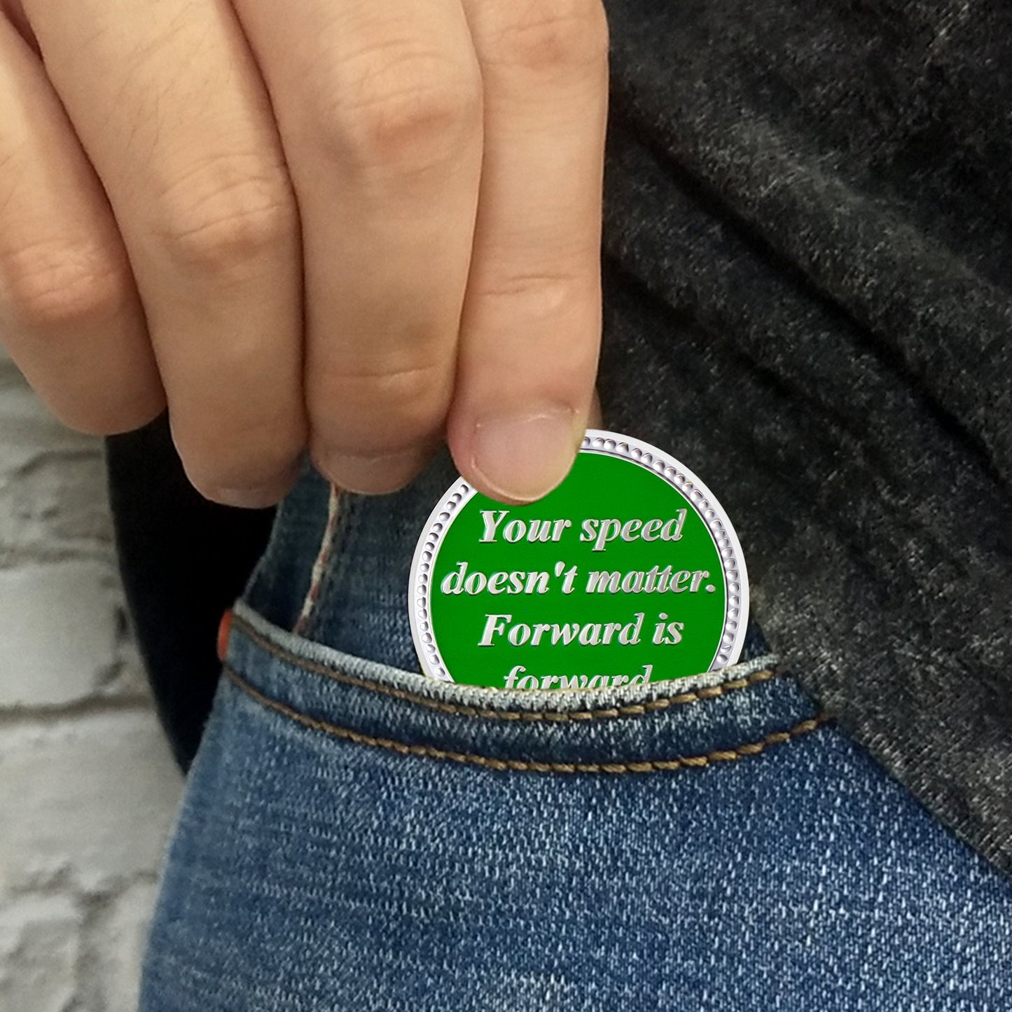 Personalized Slow and Steady Sobriety Coin mysite