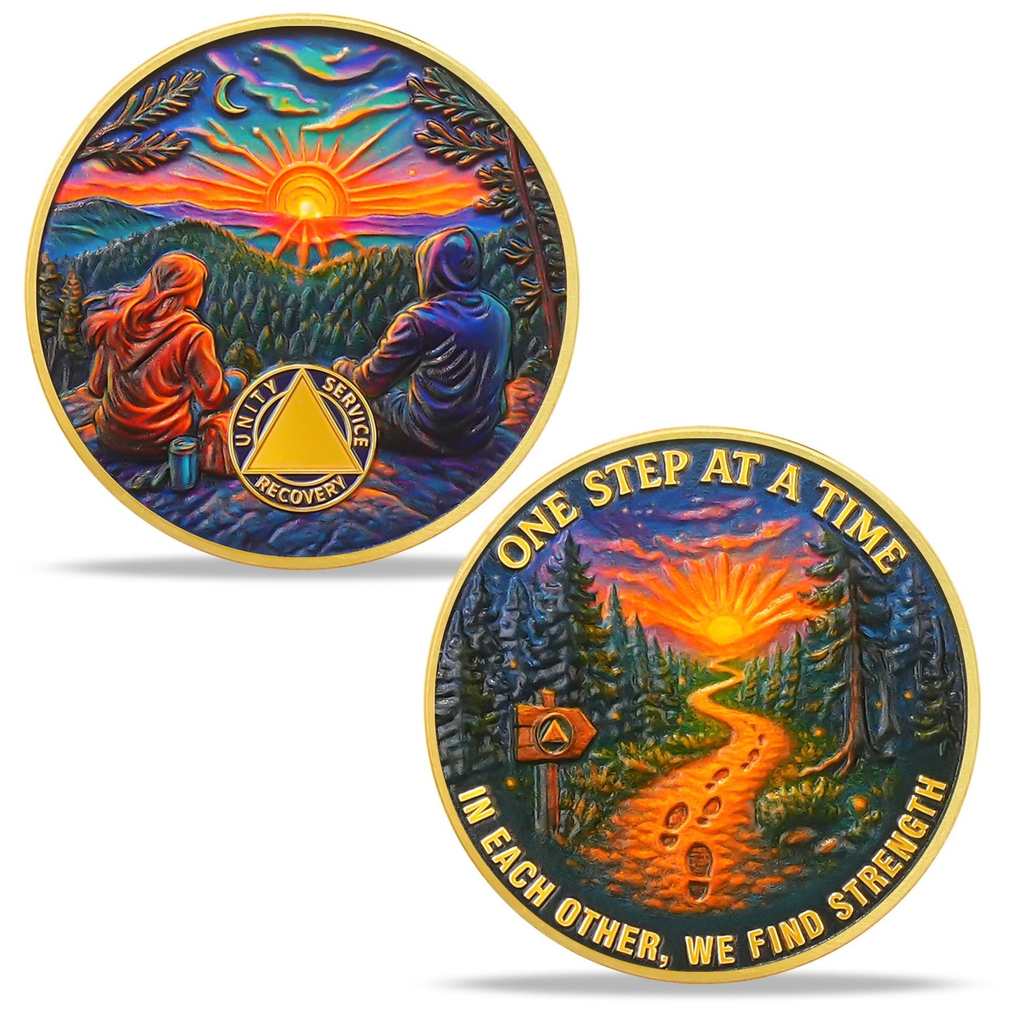 Personalized Step by Step Forest Sobriety Coin mysite