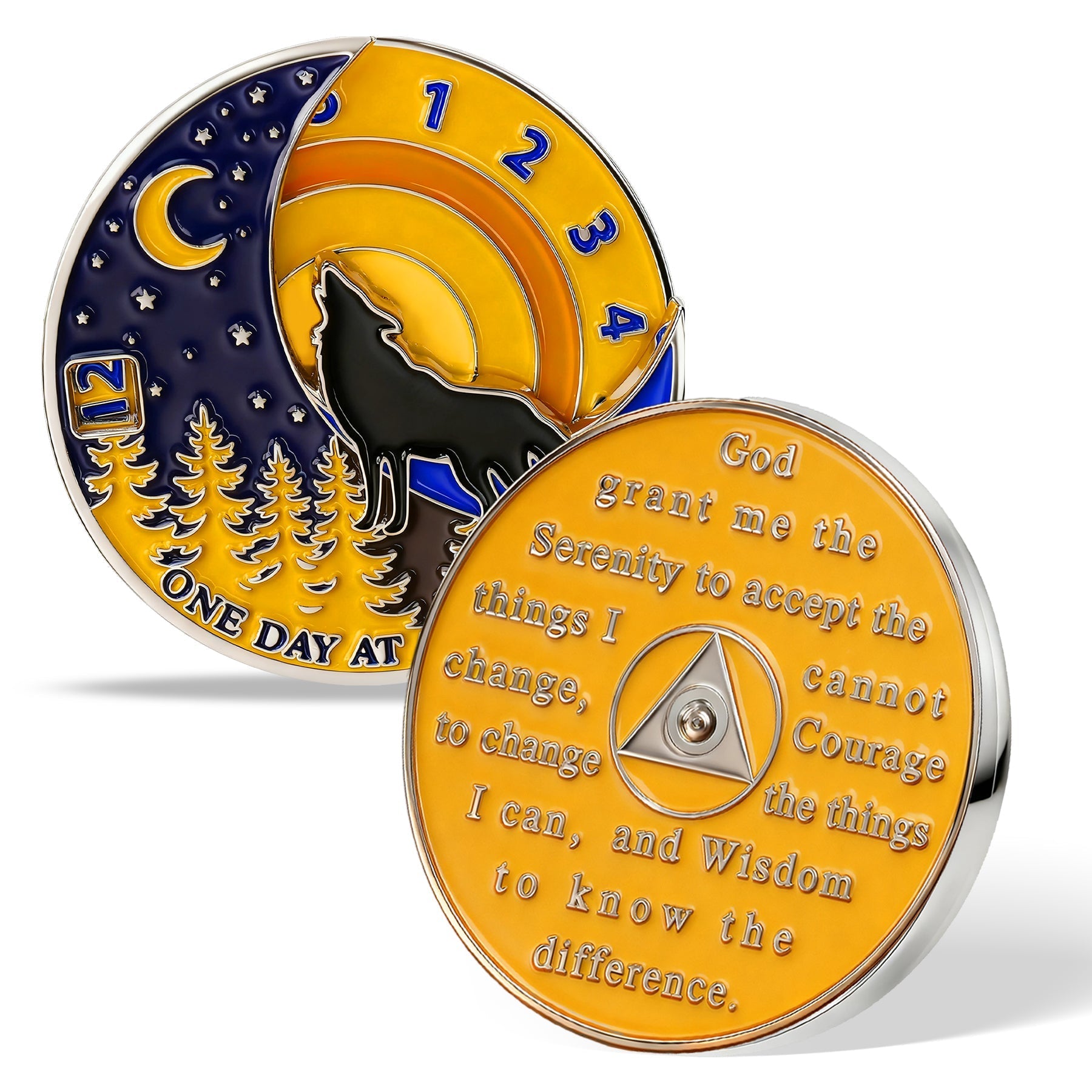 3D Embrace Courage with the Moon Wolf Recovery Sobriety Coin mysite