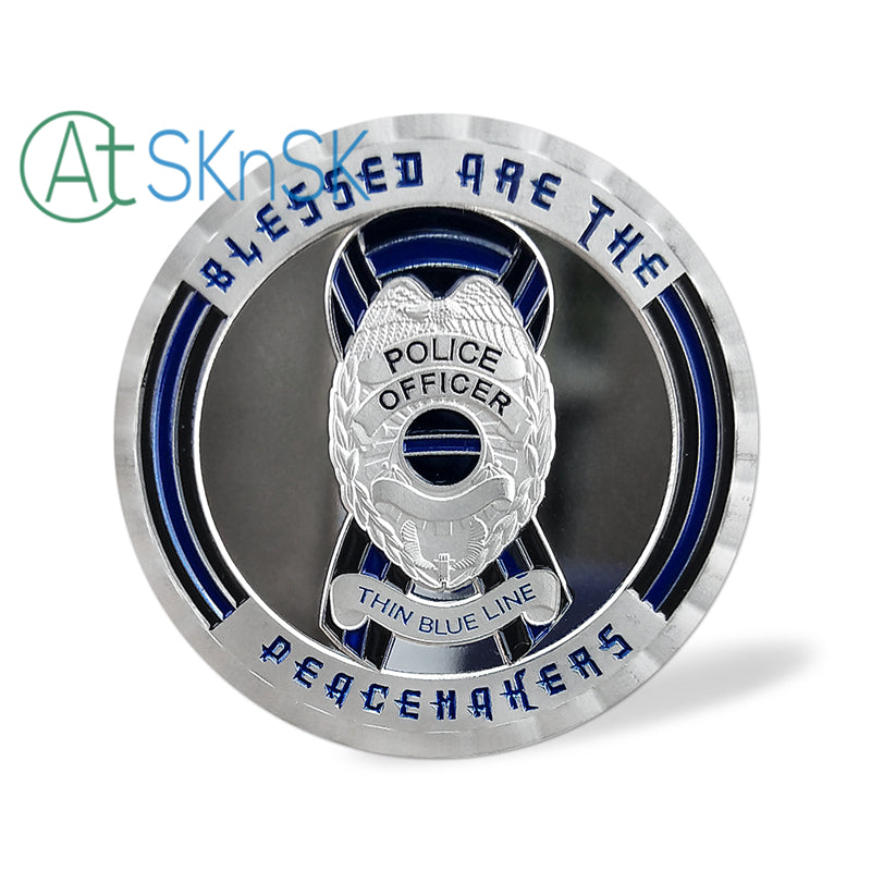 US Police Thin Blue Line Justice Death Challenge Coin mysite