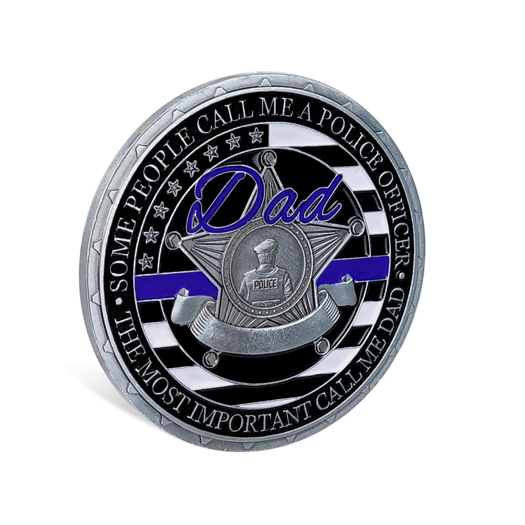 Police Officer Family Challenge Coin Honor Dad Father Respect Collectible Gift Coin mysite