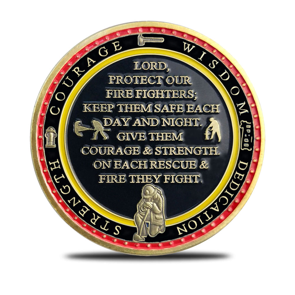 First In Last Out Firefighter Prayer Challenge Coin mysite