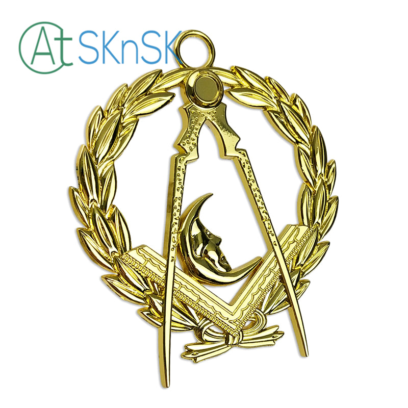 Masonic Junior Deacons Gold Jewel Pendant the Compass Moon Symbol mysite