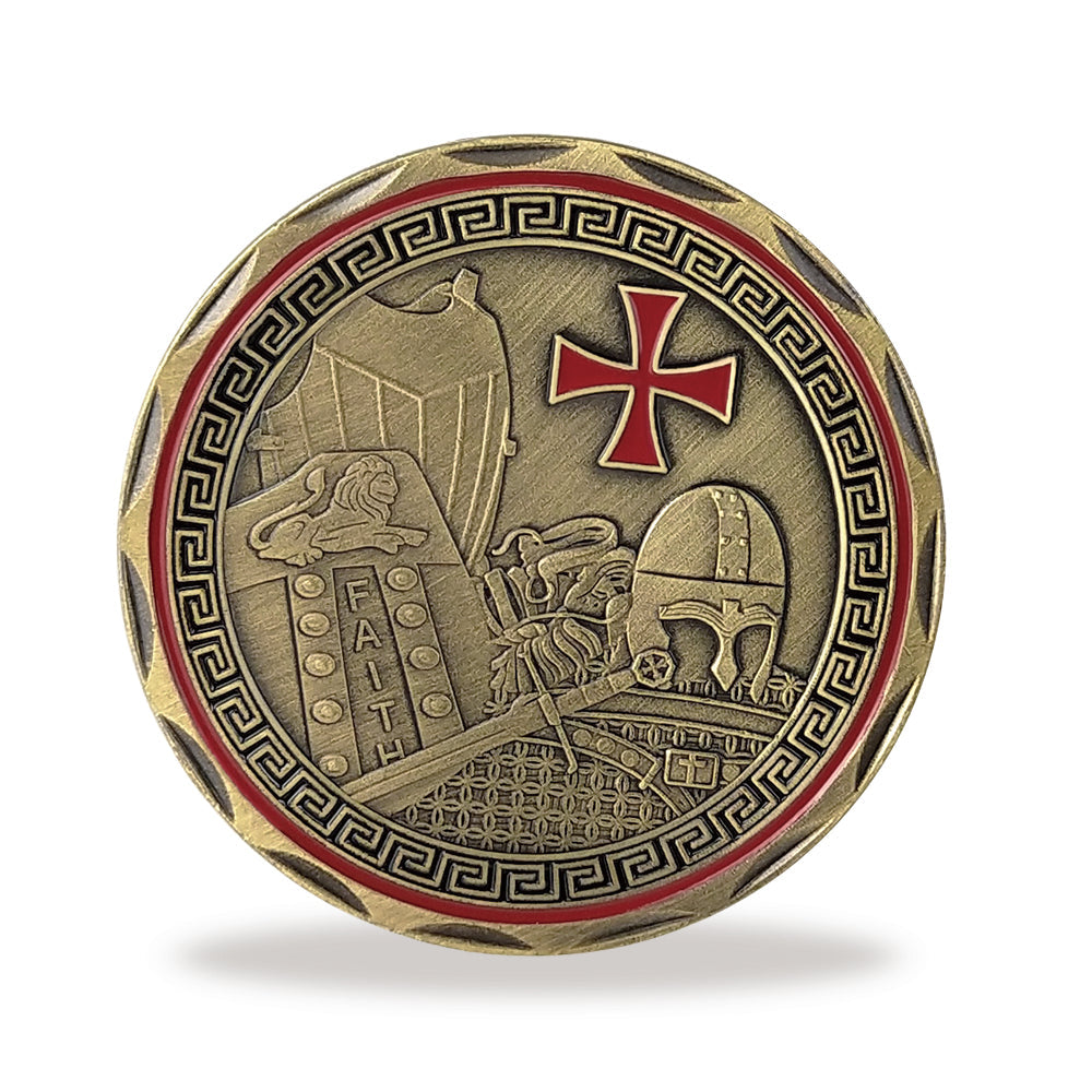 Put On the Full Armor of God Challenge Coin Crusader Pray Always Collectible Coin mysite
