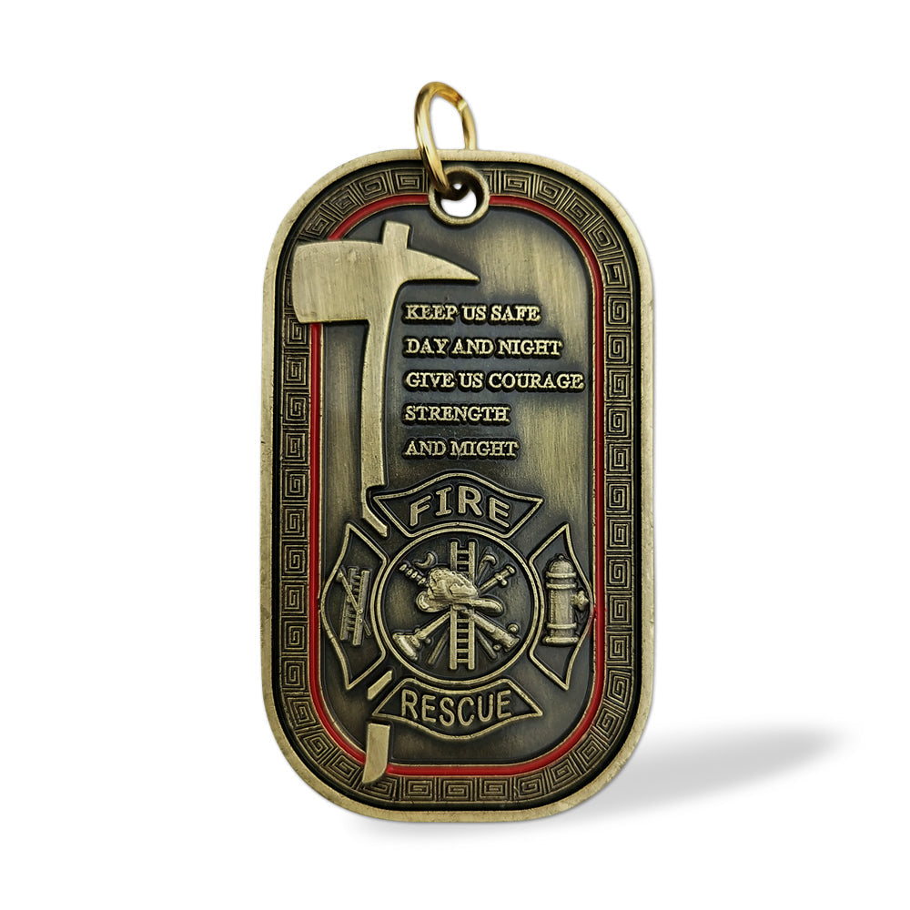 Saint Florian firefighter Prayer Challenge Coin Dog Tag mysite