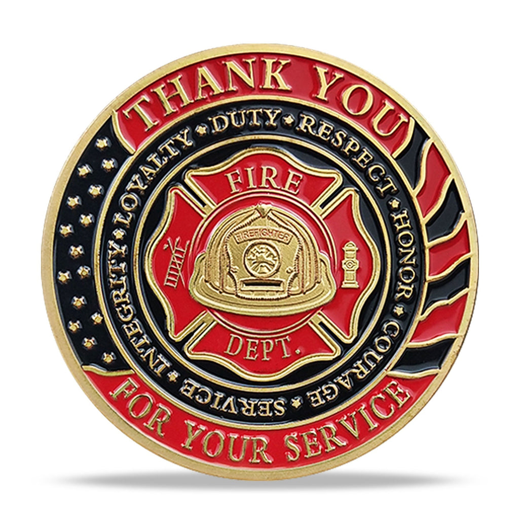 Firefighter Challenge Coin Thank You for Your Service mysite