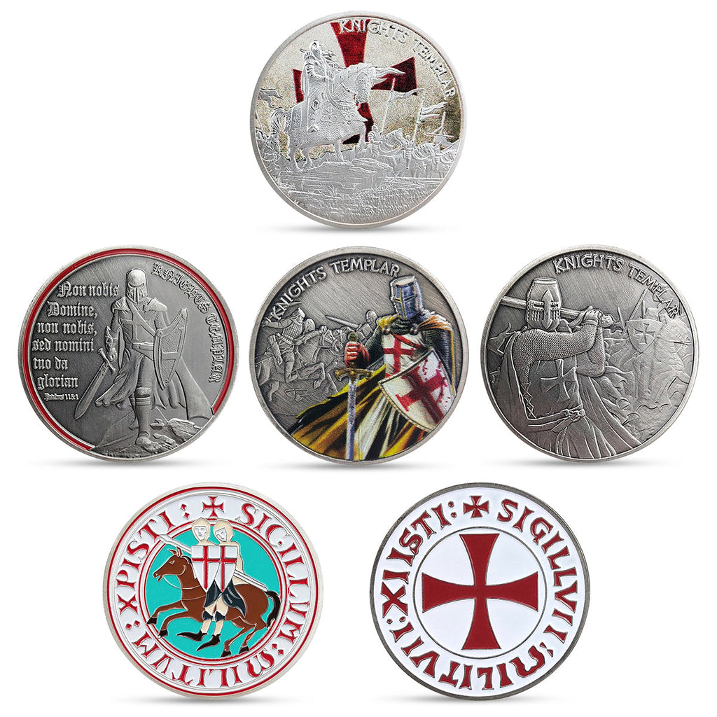 4 Pcs Bundle Knight Templar Red Cross Challenge Coin Gift Set mysite