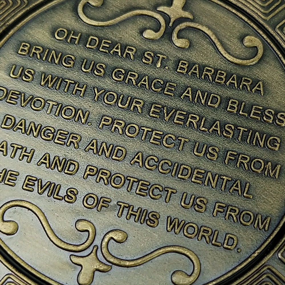 St Barbara Patron Saint of Artillery Oath Prayer Challenge Coin Military Badge mysite