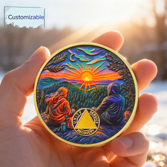 Personalized Step by Step Forest Sobriety Coin mysite