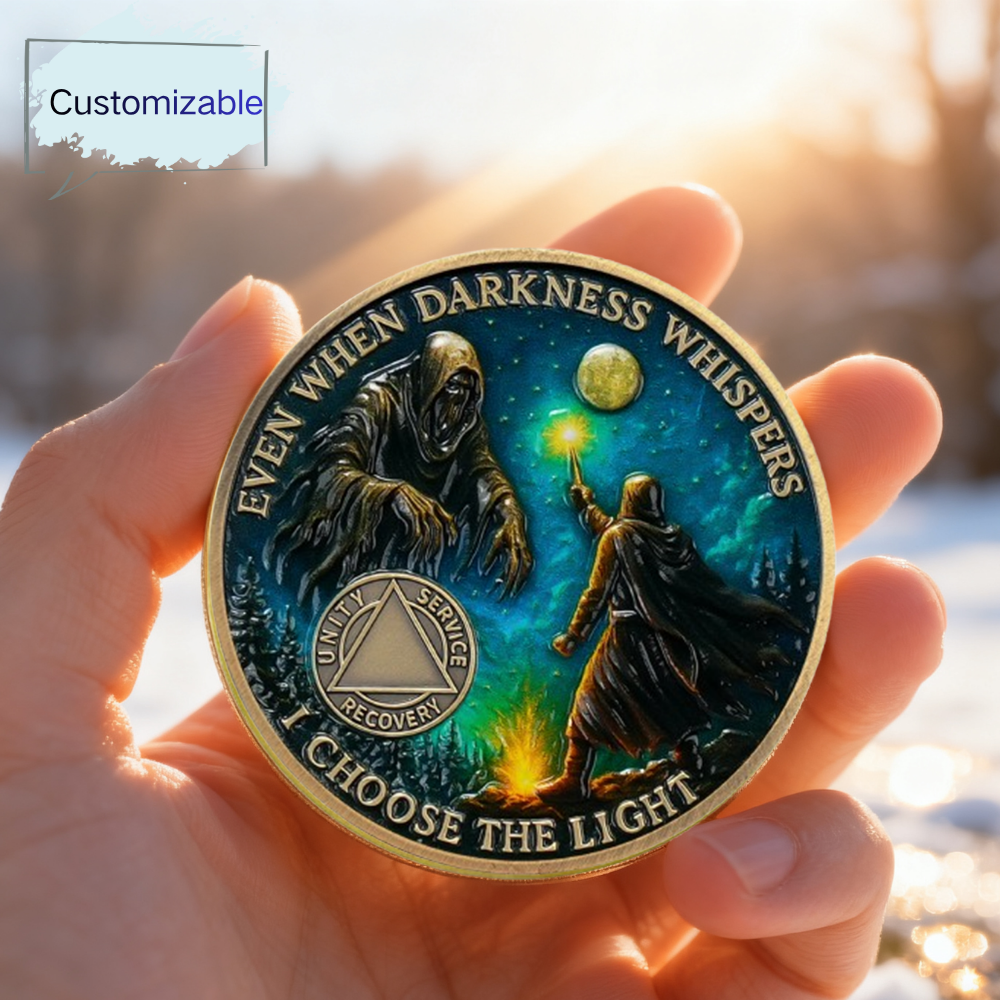 Personalized Darkness Whisper Recovery Sobriety Coin mysite