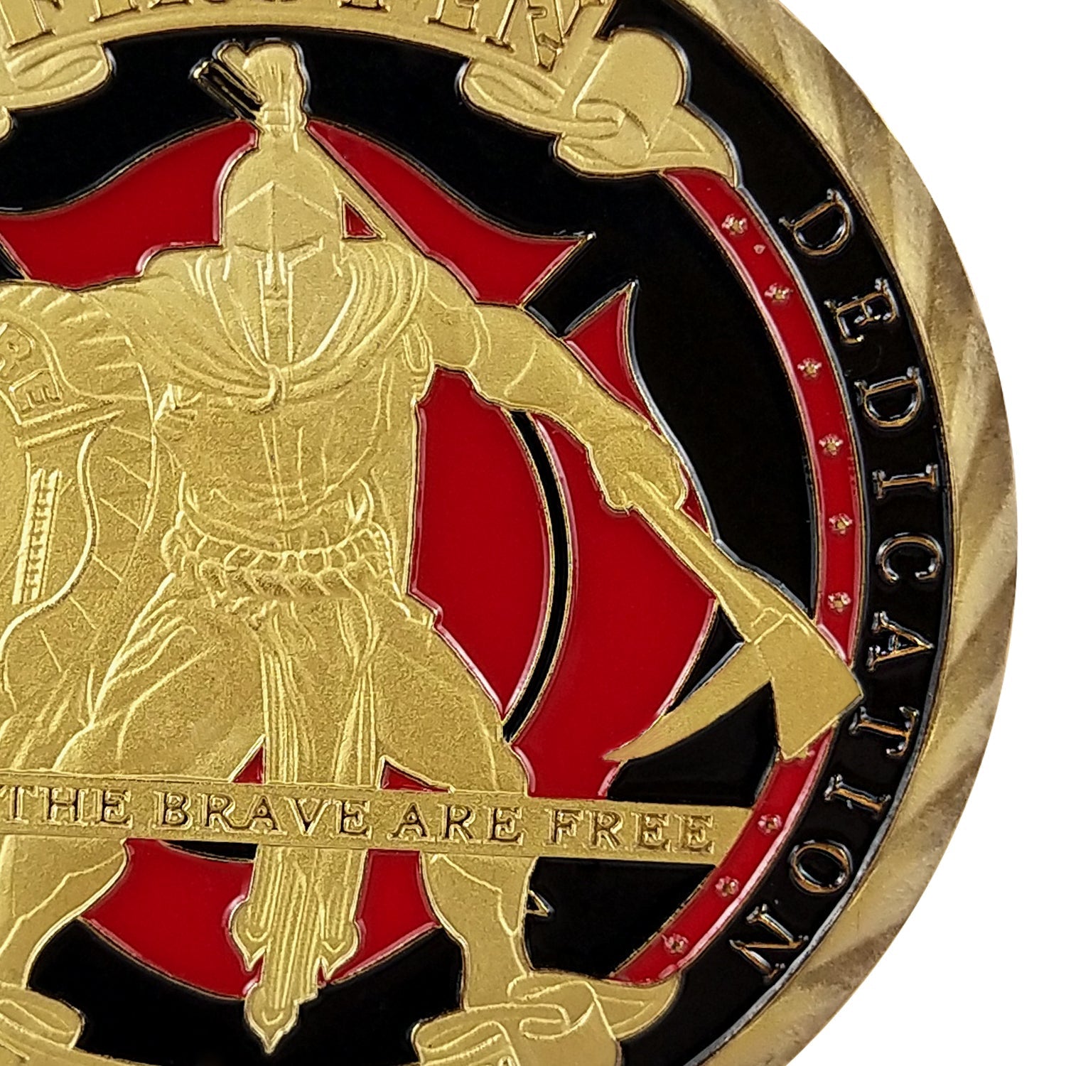 Firefighter Challenge Coin First In Last Out Spartan Warrior mysite