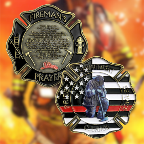 US Fireman’s Prayer Firefighter Challenge Coin mysite