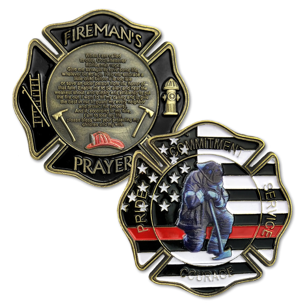 US Fireman’s Prayer Firefighter Challenge Coin mysite