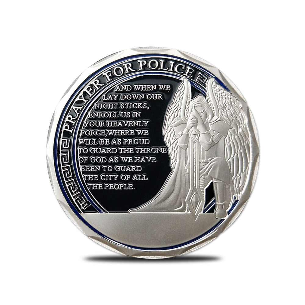 Sheriff Challenge Coin Six Pointed Star Silver Police Badge St Michael Coin mysite