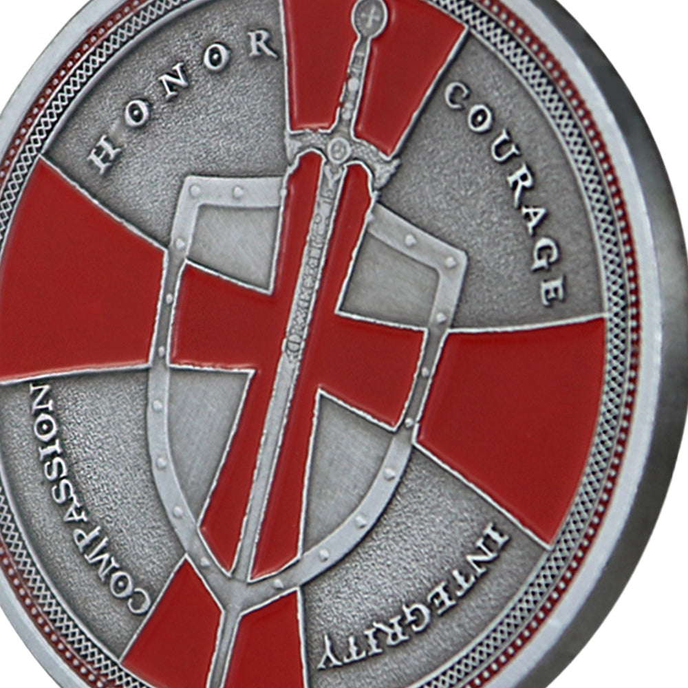 Knights Templar Cross Challenge Coin Crusader Sword and Shield Life Creed Token mysite
