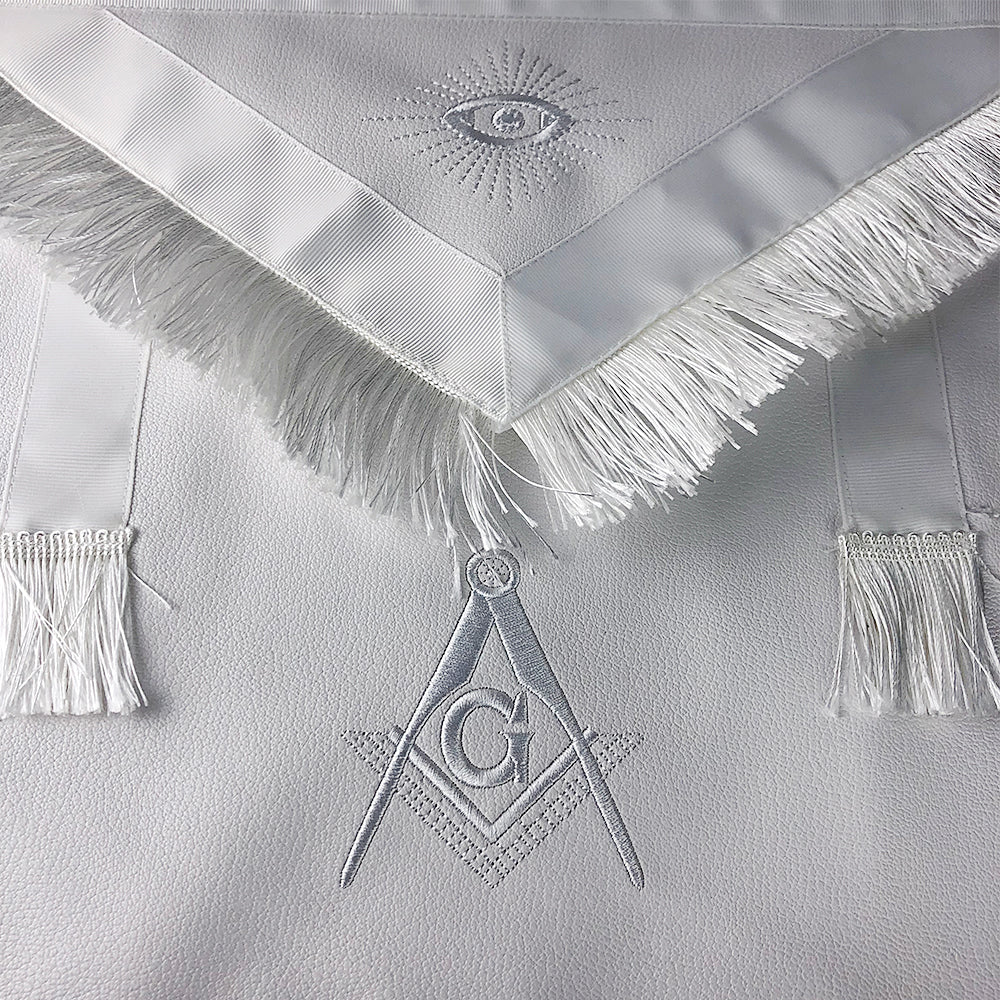 Masonic Blue Lodge Master Mason White Apron w/ Fringe mysite