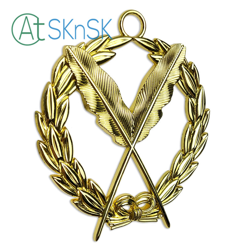 Masonic Secretary Gold Jewel Pendant the Feather Quill mysite