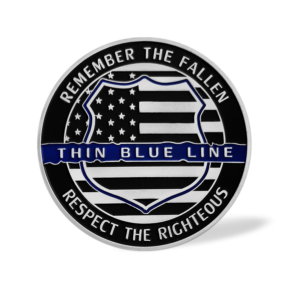 US Police Officer Thin Blue Line Lion Challenge Coin mysite