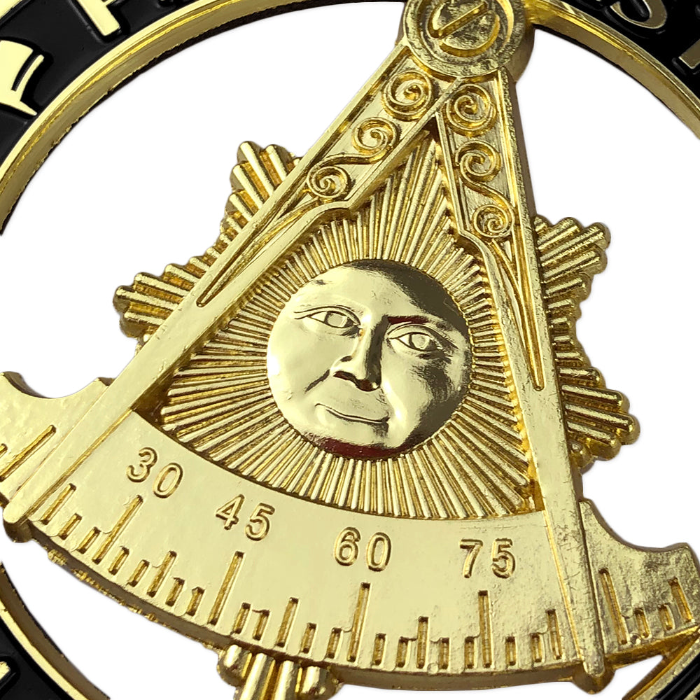 Masonic Past Master Round Black Car Auto Emblem mysite