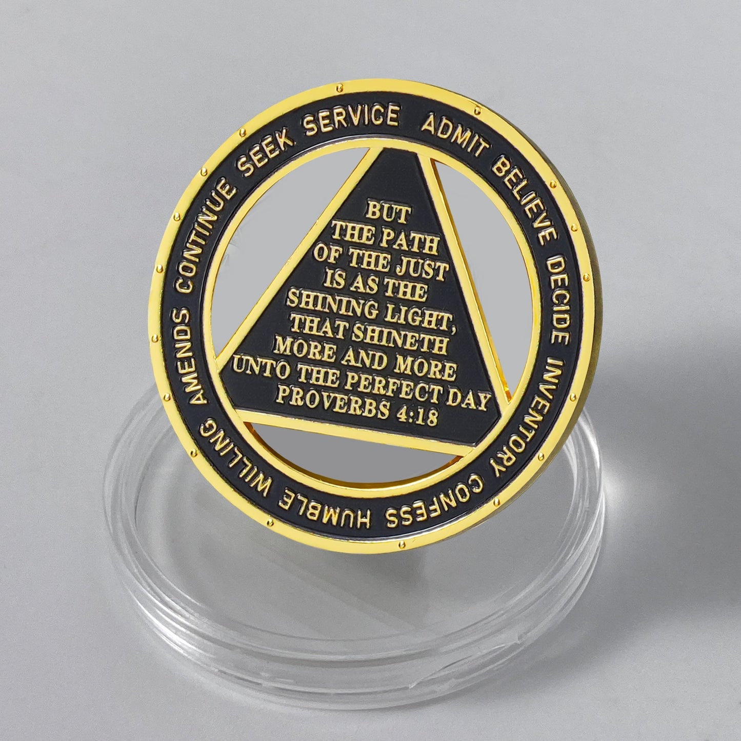 Personalized Hollowed-Out Iridescent Glass Rainbow Sobriety Coin mysite