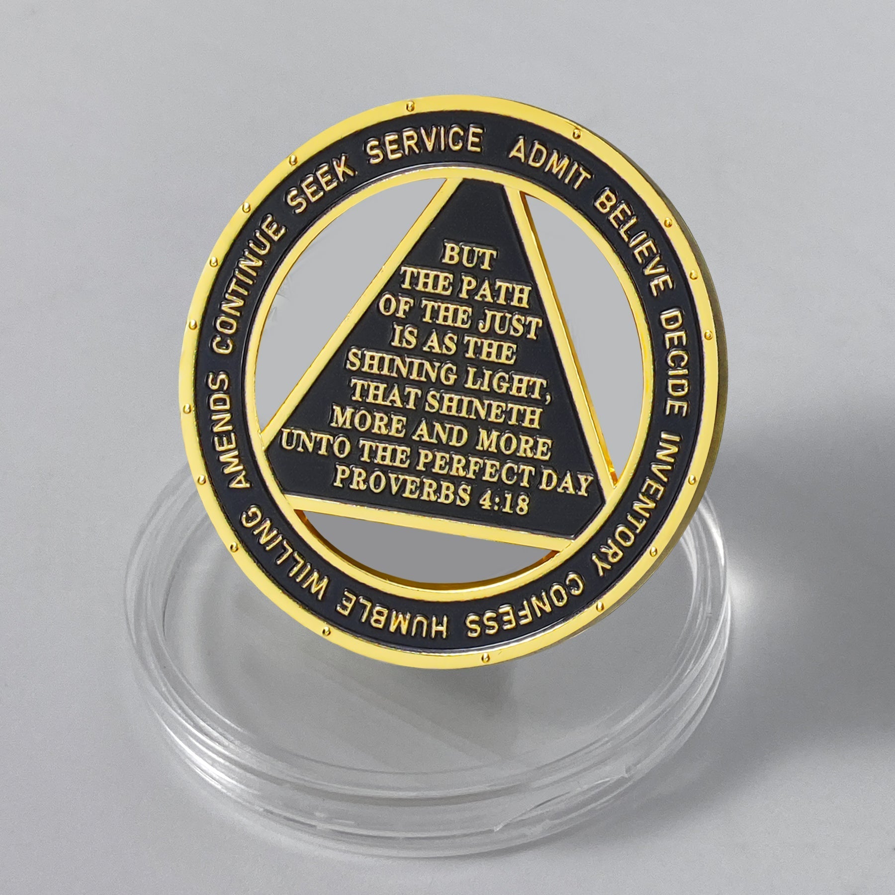 Personalized Hollowed-Out Iridescent Glass Rainbow Sobriety Coin mysite