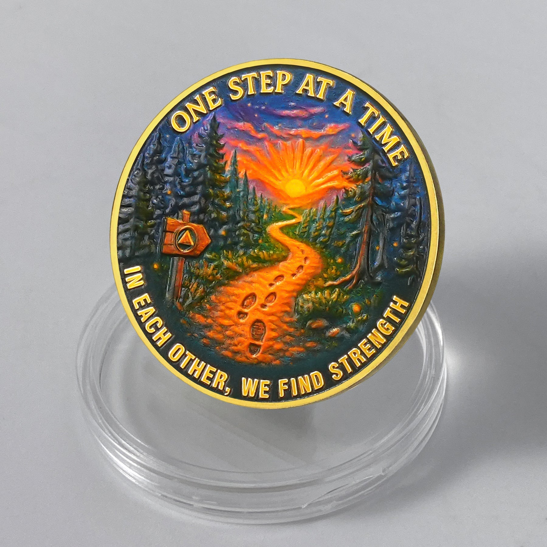 Personalized Step by Step Forest Sobriety Coin mysite