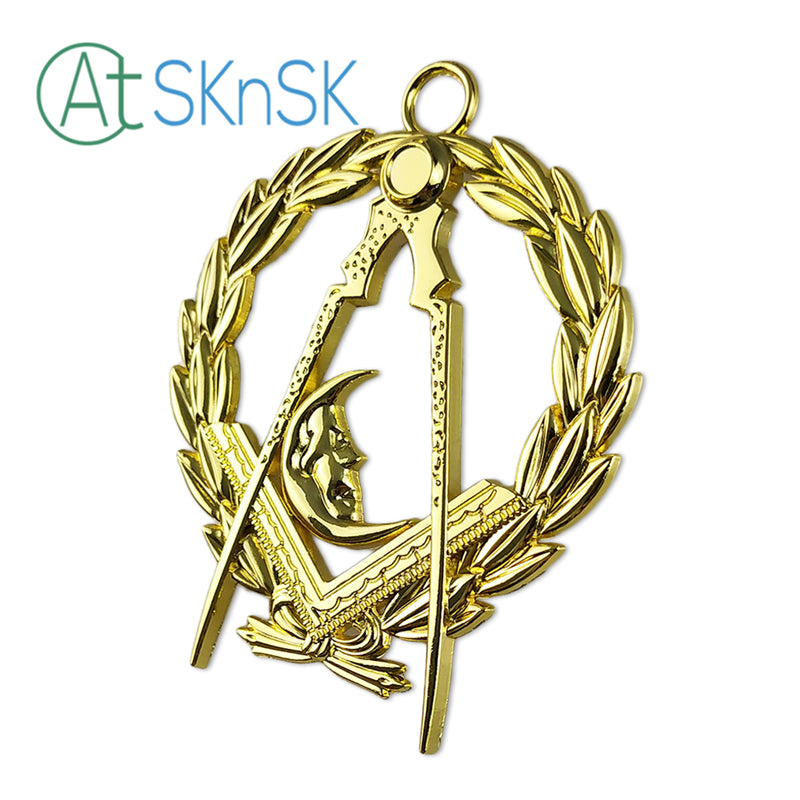 Masonic Junior Deacons Gold Jewel Pendant the Compass Moon Symbol mysite