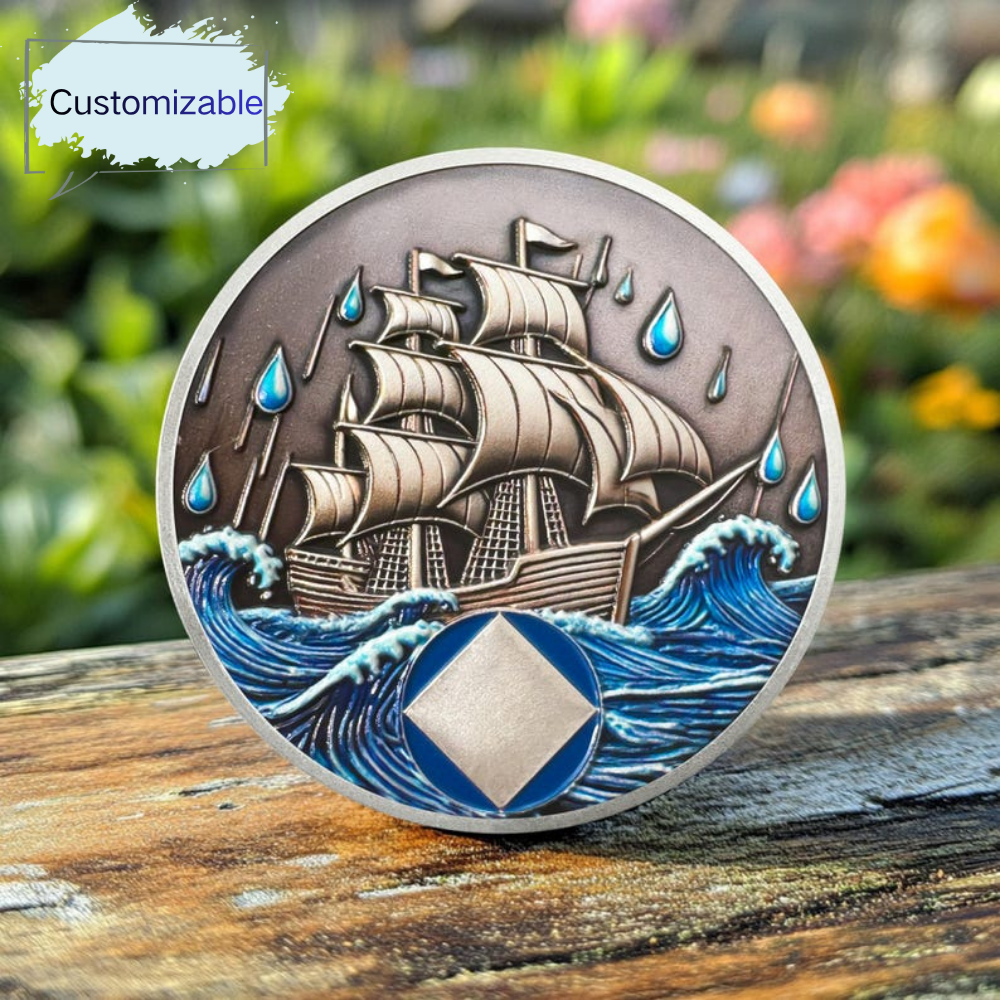 Personalized Addiction Recovery Braving The Storm Sobriety Coin mysite