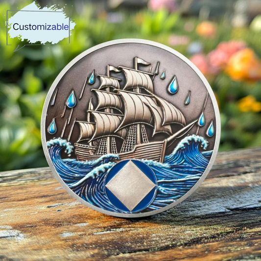Personalized Addiction Recovery Braving The Storm Sobriety Coin mysite